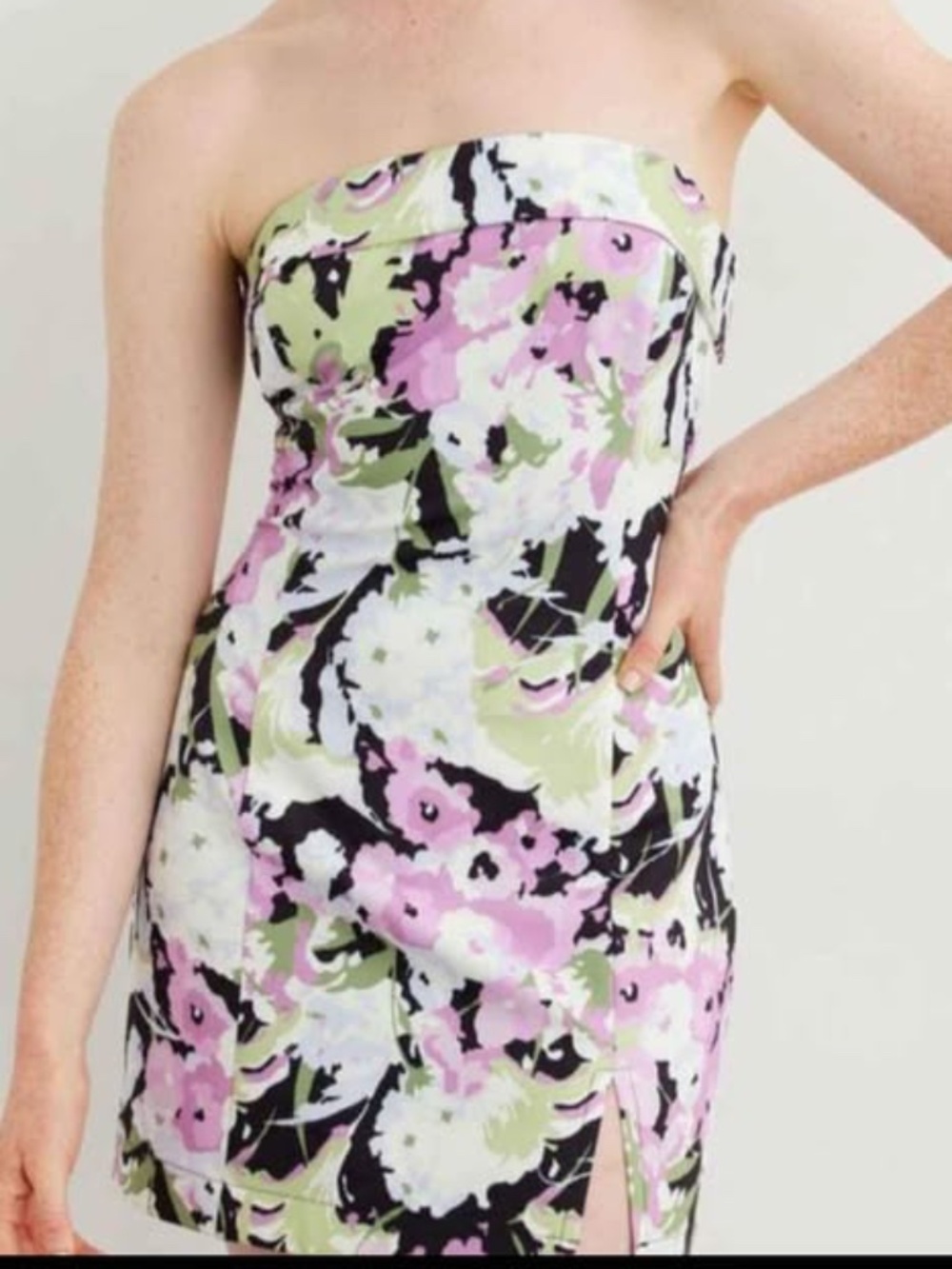 Dynamite Strapless Floral Mini Dress